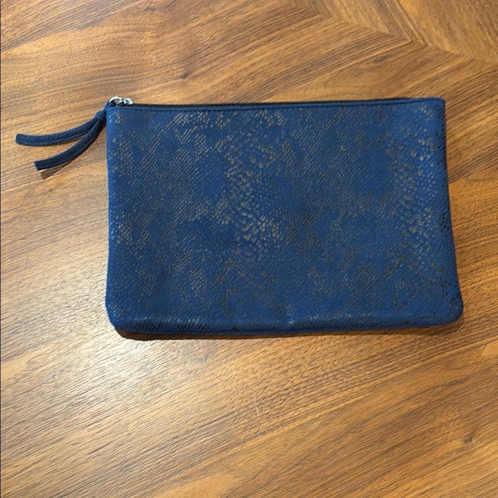 Blue Faux Snakeskin Clutch by Seven for All Mankind